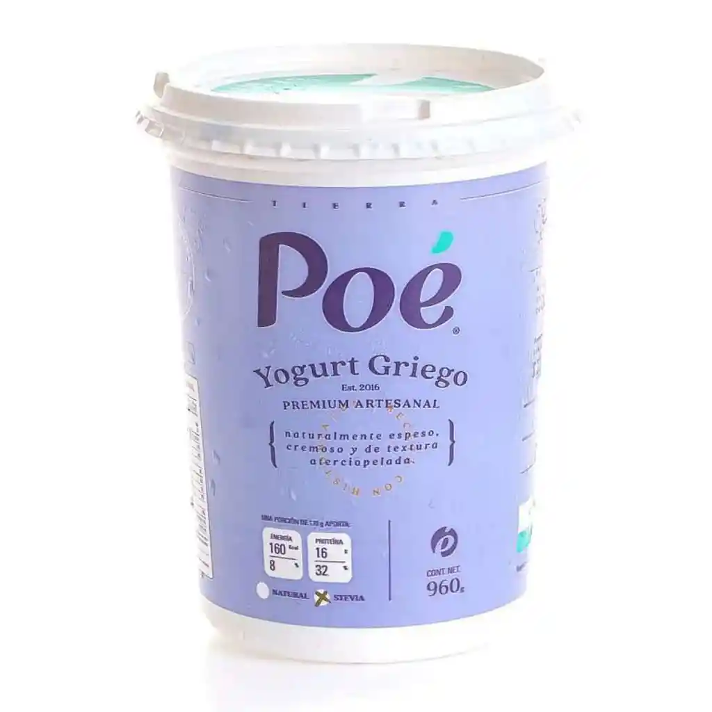 Yogurt Griego 100% Natural - Poe 960g