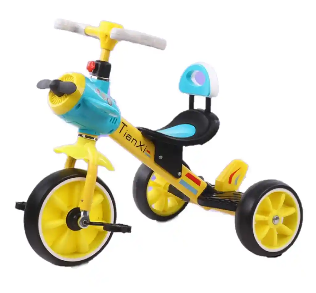 Triciclo Fiesta Bebe Musical Luces Infantil Avión Amarillo