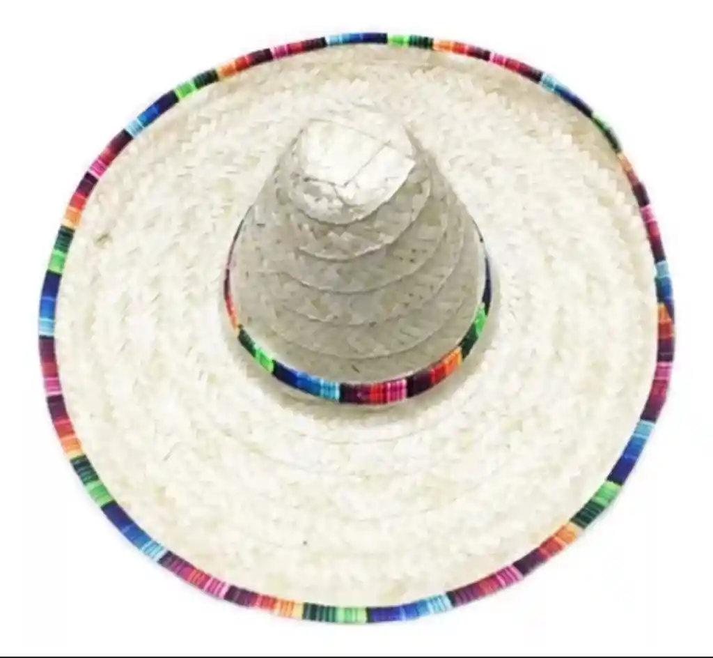 Sombrero Mexicano Blanco 41cm Fiesta Mariachi Halloween