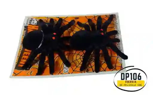 Araña Negra Mediana Halloween X 2 Und