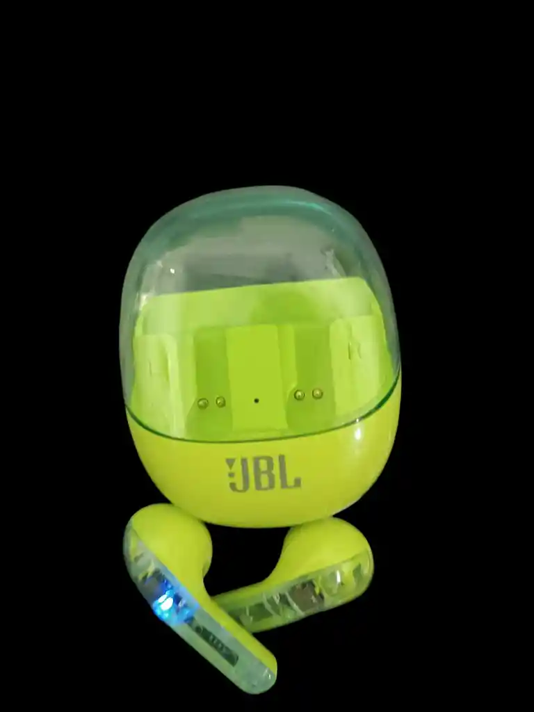 Audífonos Inalámbricos Marca Jbl Live Flex Harman Kardon Bluetooth Color blanco y verde