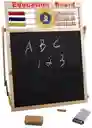 Tablero Magnetico Con Abecedario Numeros Tangran Para Ninos, Escribir Con Tiza Y Mascador