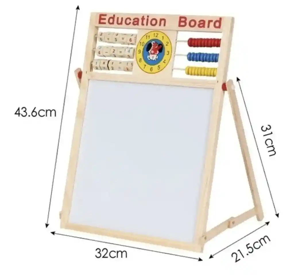 Tablero Magnetico Con Abecedario Numeros Tangran Para Ninos, Escribir Con Tiza Y Mascador