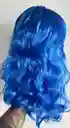 Peluca Larga Azul Oscuro