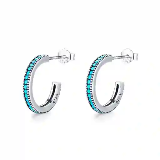 Aretes Aros Pendientes Para Mujer Con Turquesas En Plata 925
