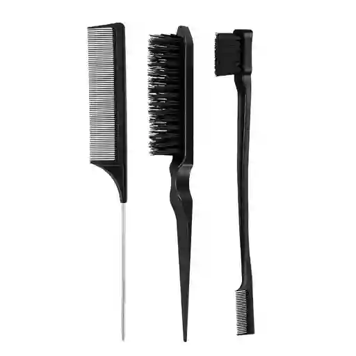 Kit Para Peinados Cepillo Pulidor + Perfilador + Peinilla Para Cabello Peinado Perfecto