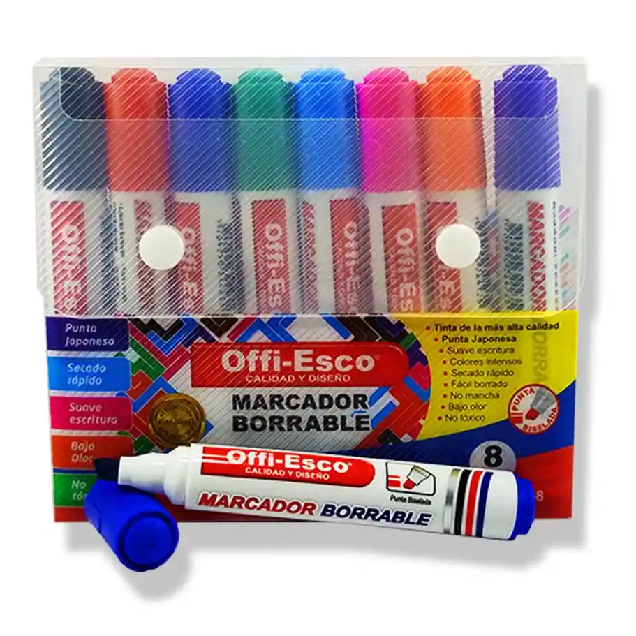 Marcador Borrable Offiesco Colores X8