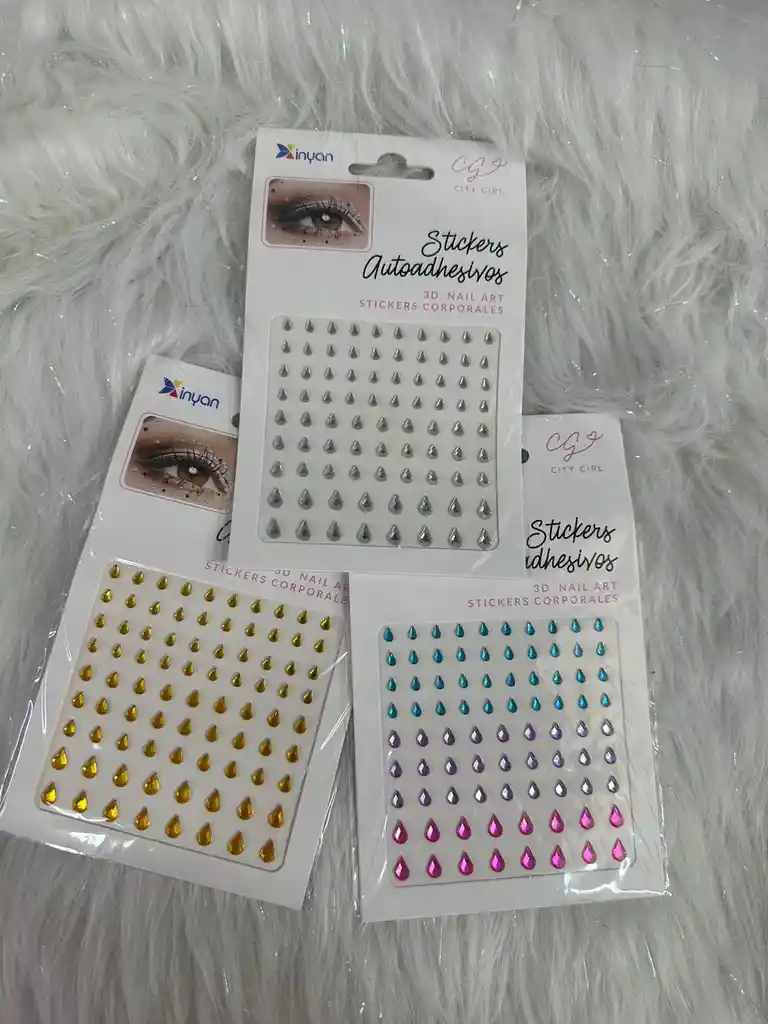 Gemas Adhesivas Myk Pegatinas Para Ojos Rostro Y Cabello Con Gotas