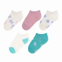 Medias Tobilleras Con Algodón Bebita Isabella X 5 Galax Talla 6-12m