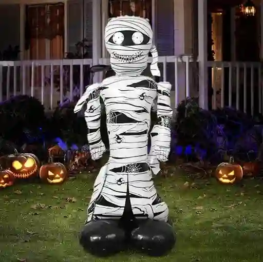Halloween Globo Metalizado Extragrande Con Base Momia
