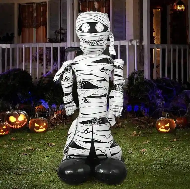 Halloween Globo Metalizado Extragrande Con Base Momia