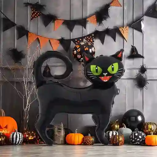 Halloween Globo Metalizado Gato Negro