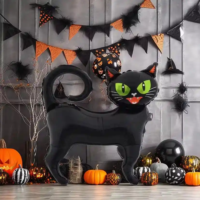 Halloween Globo Metalizado Gato Negro