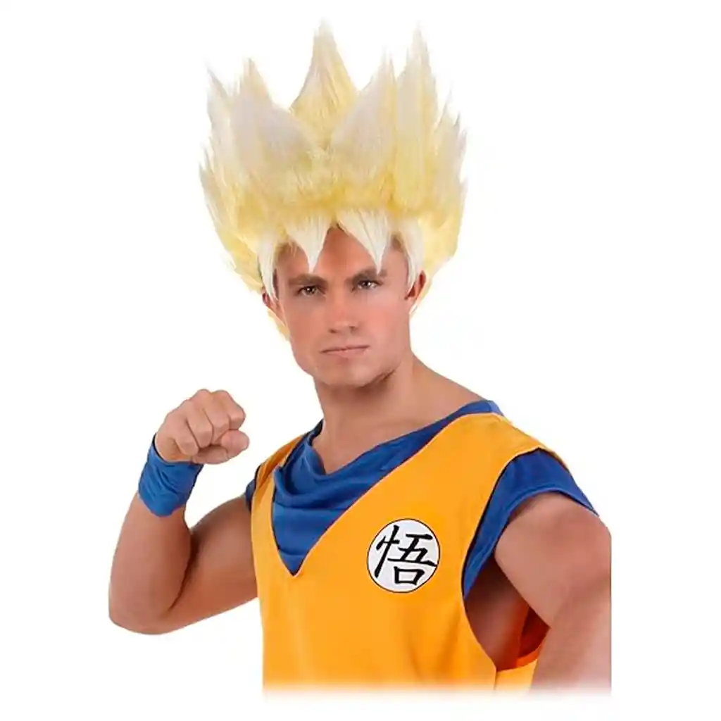 Peluca Goku Dragon Ball Disfraz Super Saiyajin Halloween Amarillo