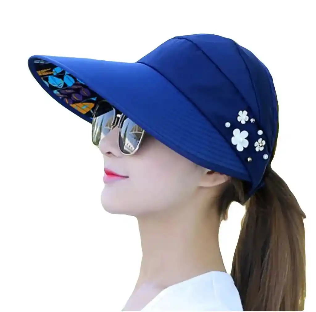 Visera Cachucha Impermeable Mujer Azul