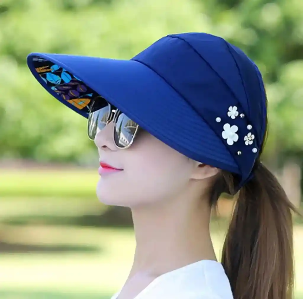 Visera Cachucha Impermeable Mujer Azul