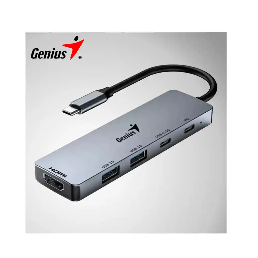 Hub Genius Uh 500 Usbc 5en1 Usb3.0 Hdmi