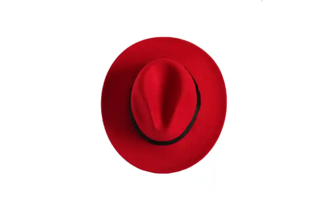 Sombrero Fedora Paño Ajustable C - Rojo