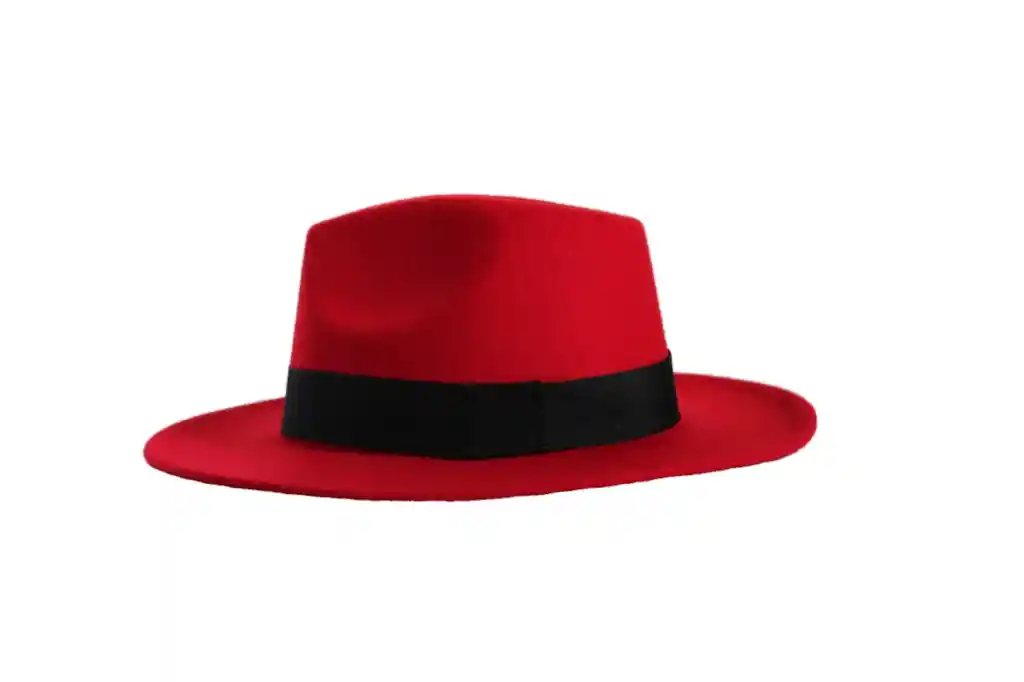 Sombrero Fedora Paño Ajustable C - Rojo