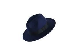 Sombrero Fedora Paño Ajustable C-azul
