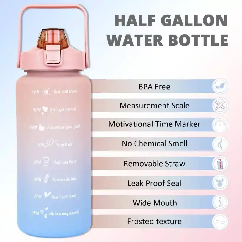 Combo Termo 2x1 Botella De Agua 2 Litros Y 900 Ml Con Tapa