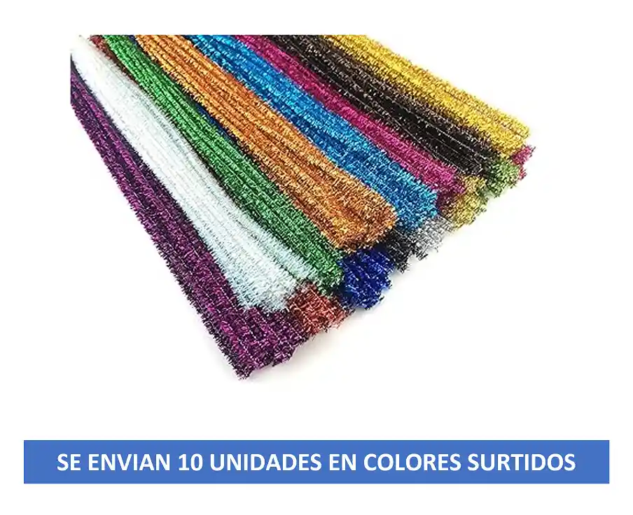 Chelines / Limpiapipas Metalizados X 10 Unidades Colores Surtidos