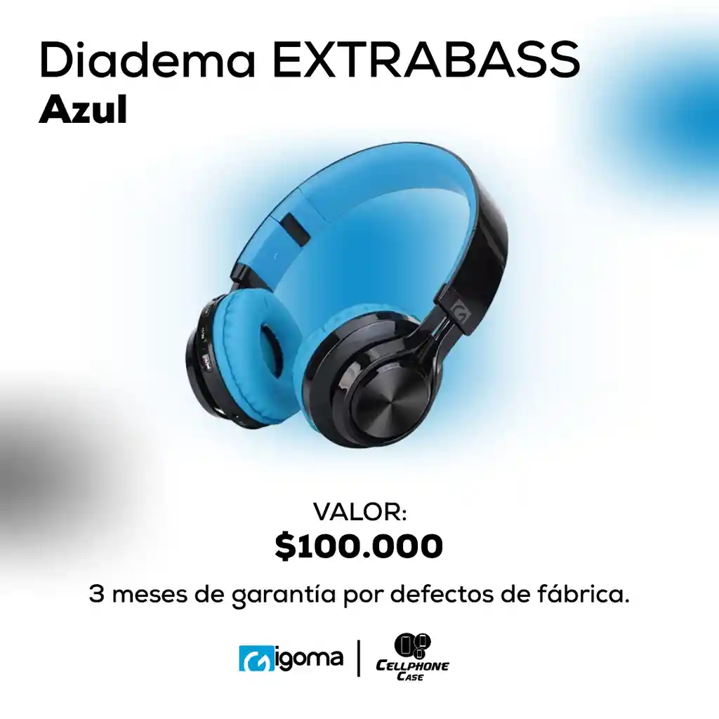 Diadema Extrabass Azul