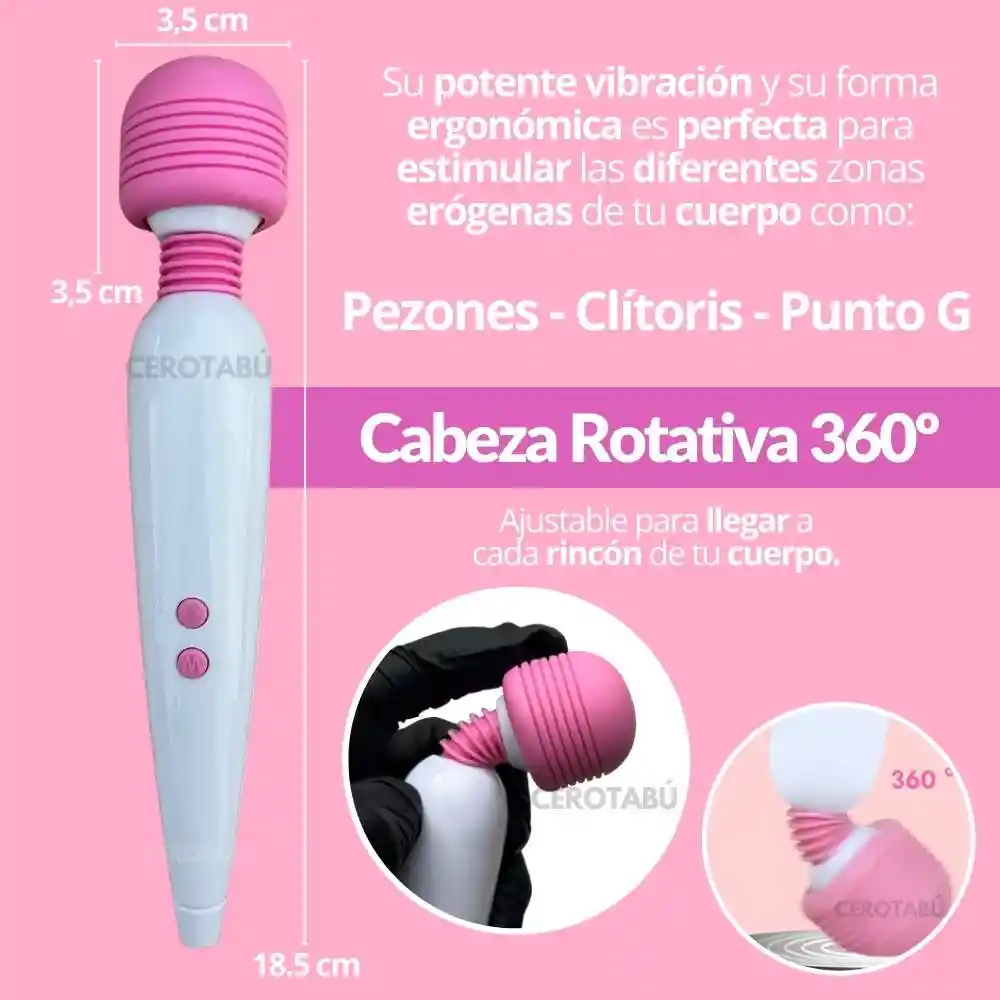 Vibrador Consolador Masajeador De Clitoris Hitachi Hitwhite Recargable