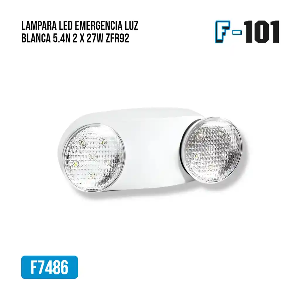 Lampara Led Emergencia Luz Blanca 5.4n 2 X 27w Zfr92