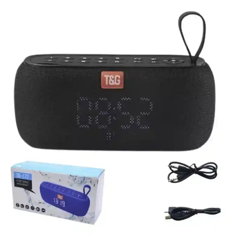 Parlante Bluetooth Fm Reloj Tg 177 Micro Sd Usb Recargable