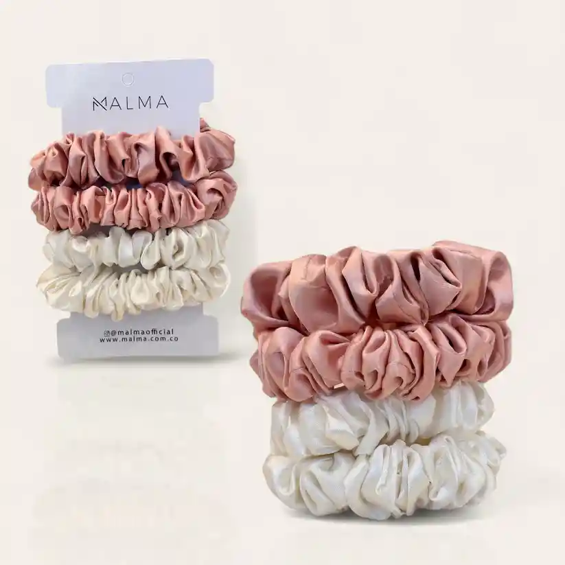 Scrunchies De Satín Small Malma X 4