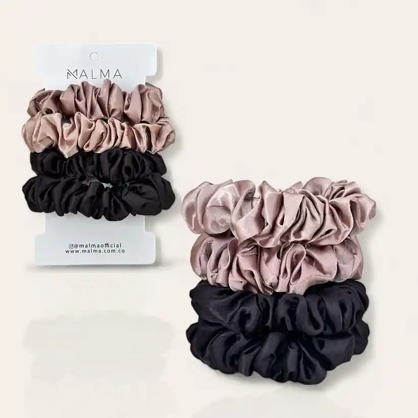 Scrunchies De Satín Small Malma X 4