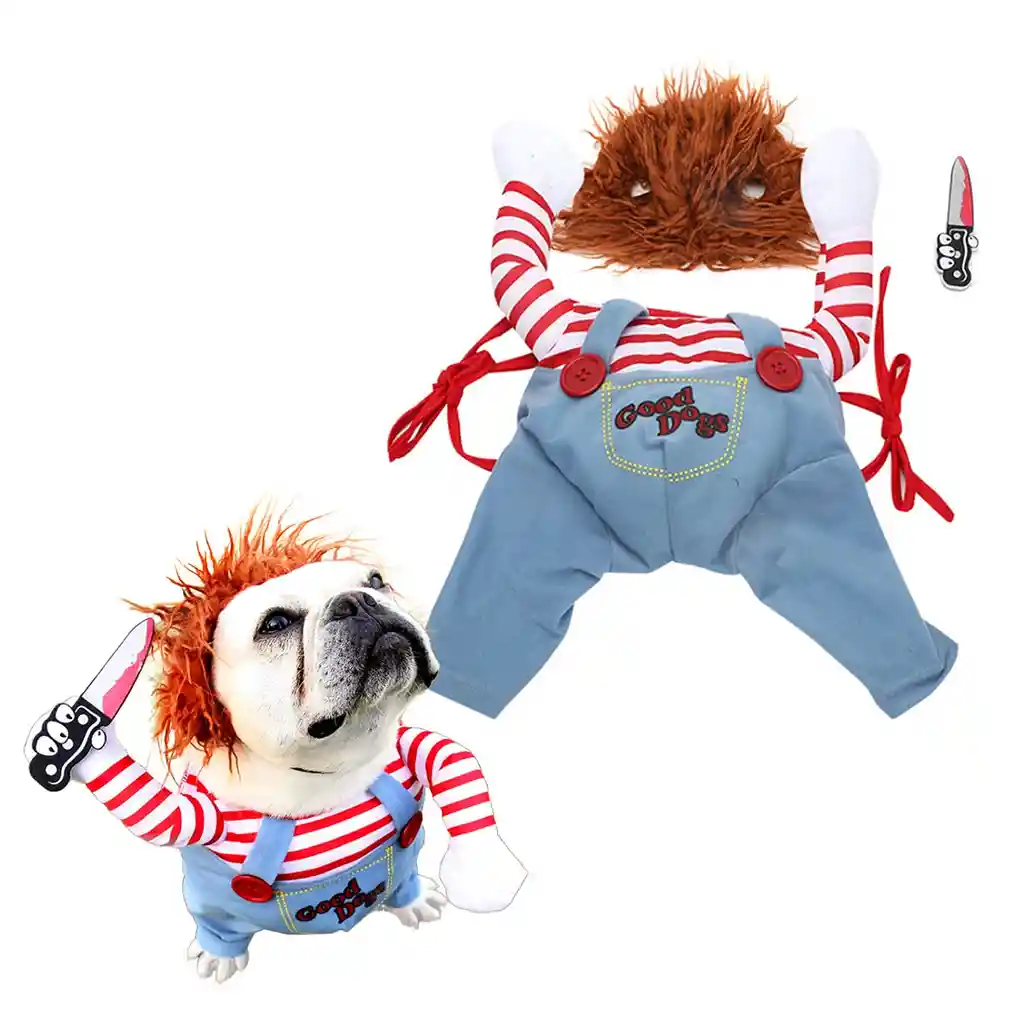 Disfraz De Chucky Para Perro Hallowen Xs-s