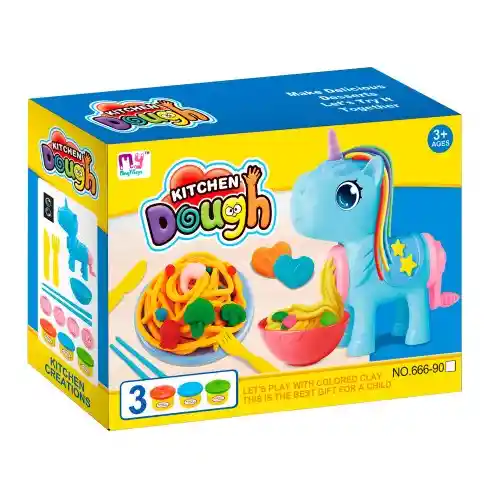 Juego De Masas Para Moldear Kitchen Dough Unicornio