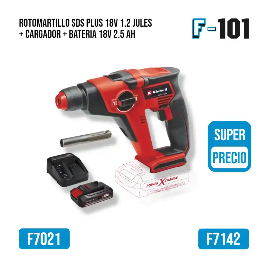 Rotomartillo Sds Plus 18v 1.2 Jules/ Li-i Solo Einhell 45.139.70