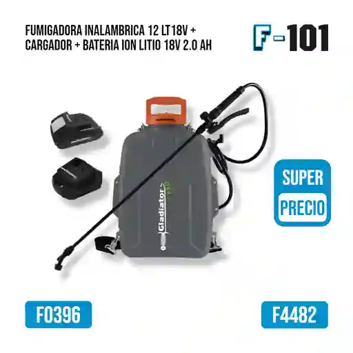 Fumigadora Inalambrica 12 Litros 18v Fr812 Gladiator