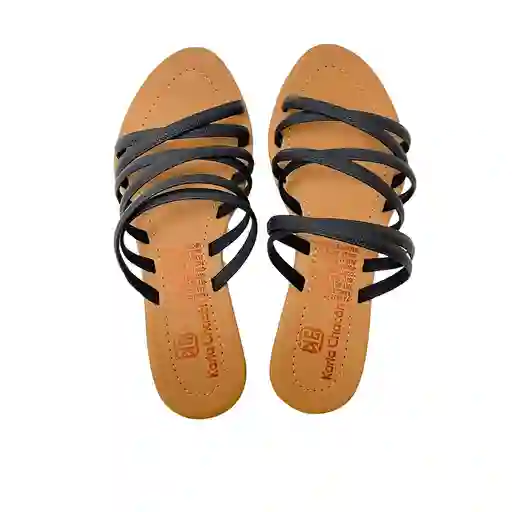 Calzado Zapato Mujer Casual Sandalia Dama Karla Chacon Negro 37