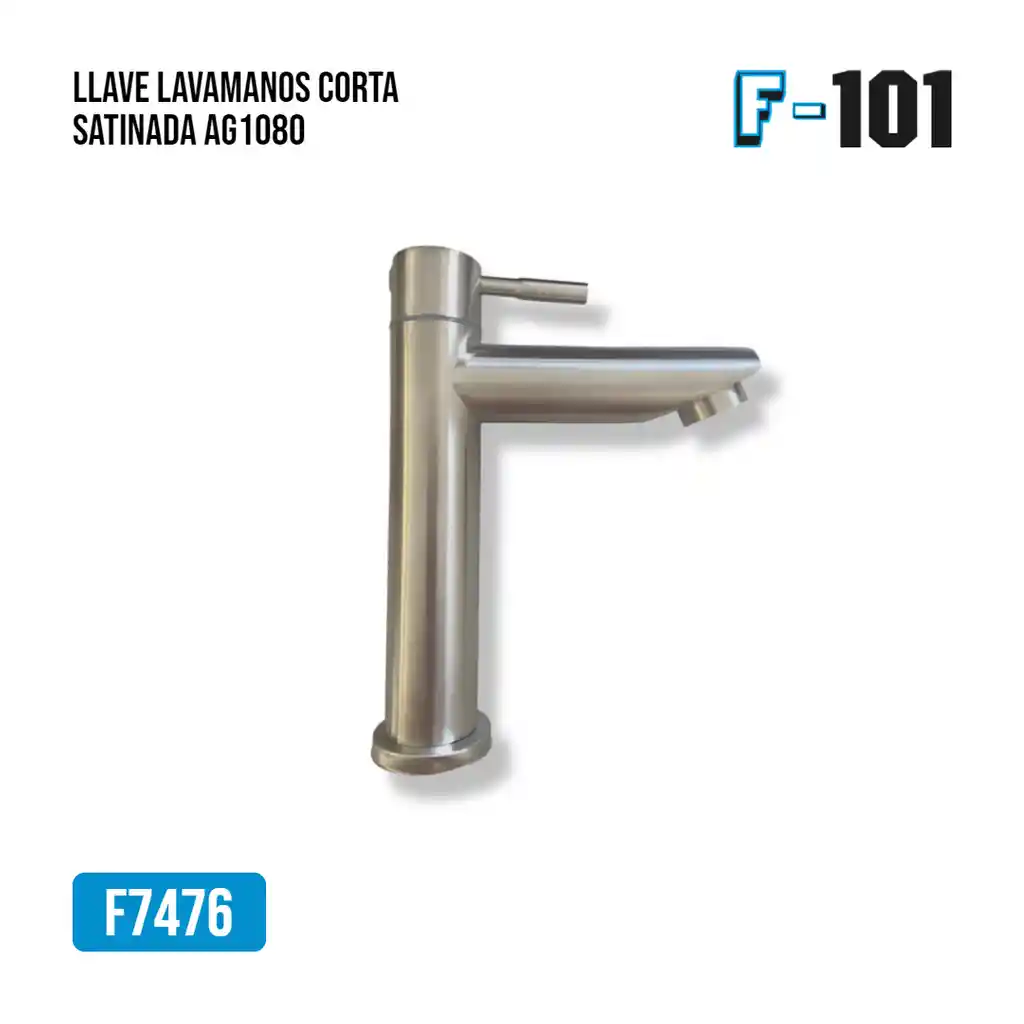 Llave Lavamanos Corta Satinada Ag1080