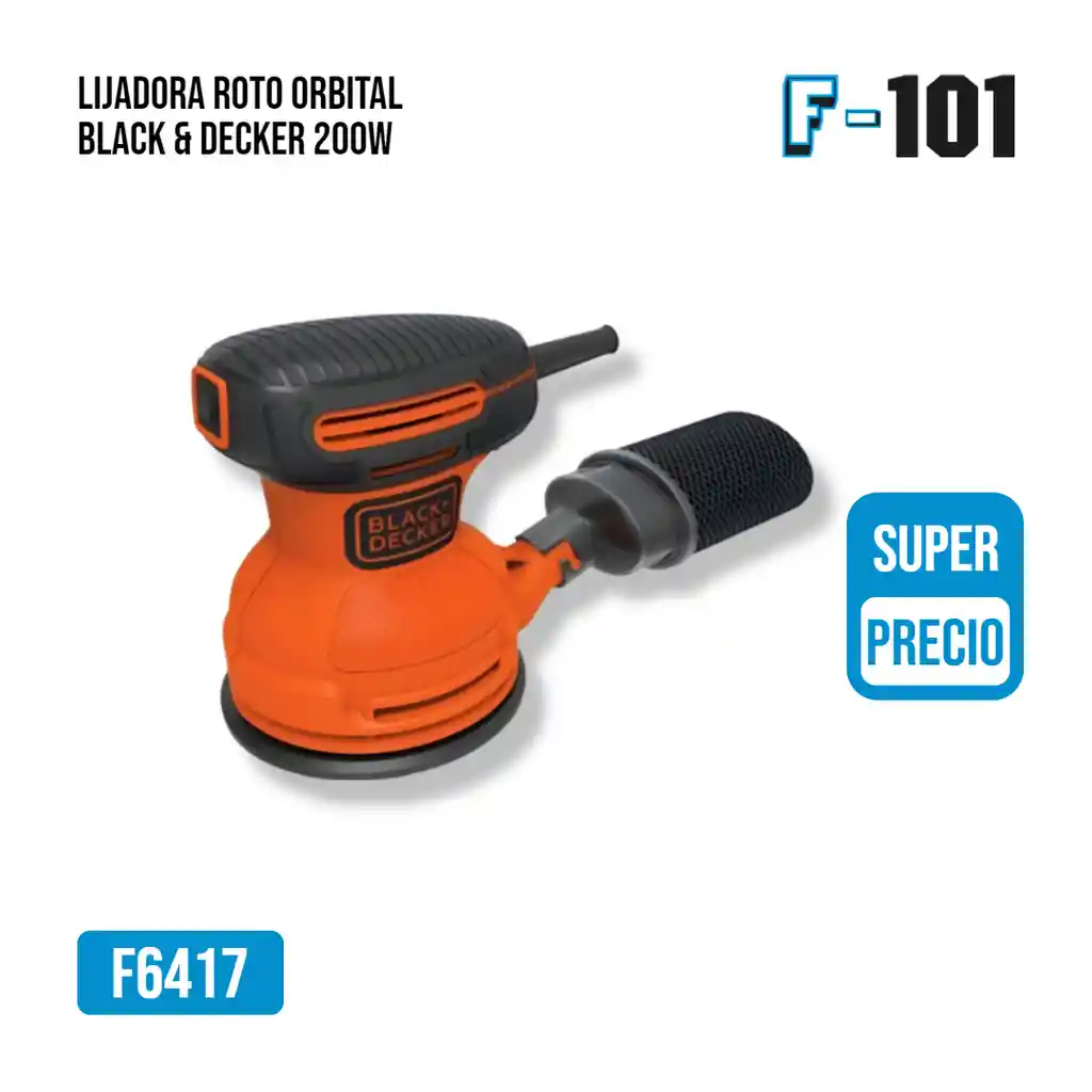 Lijadora Roto Orbital Black Decker 200w