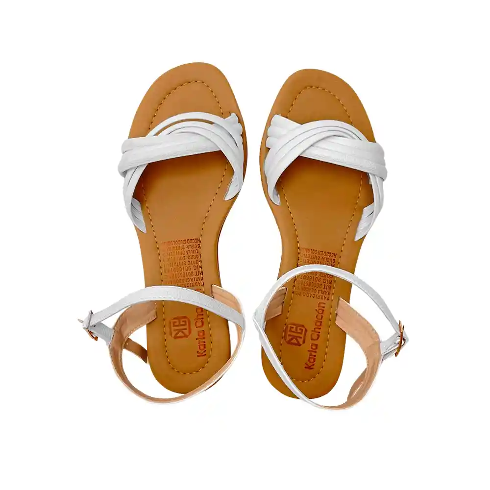 Calzado Zapato Mujer Casual Sandalia Dama Karla Chacon Andrea Blanco 37