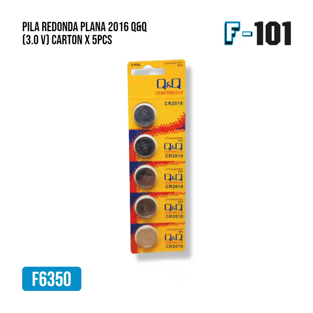 Pila Redonda Plana 2016 Qq (3.0 V) Carton X 5 Pcs