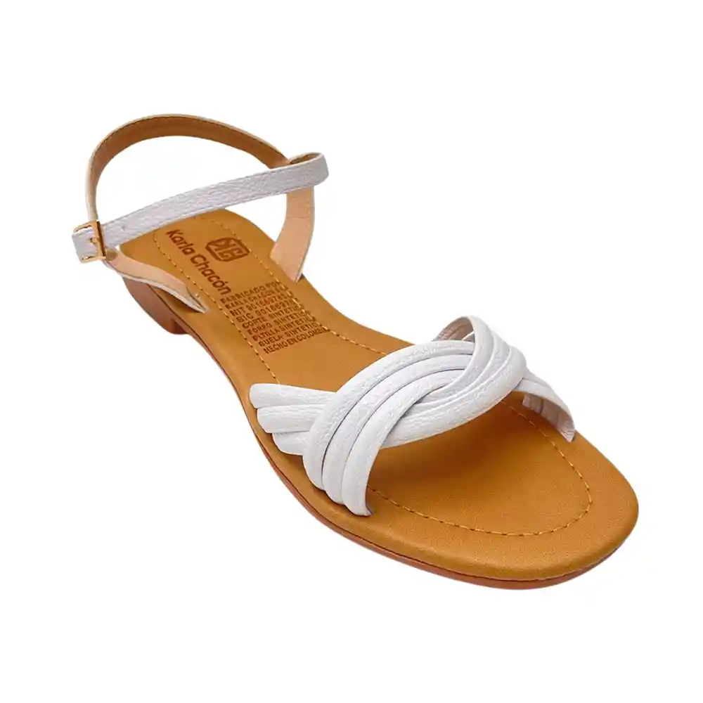 Calzado Zapato Mujer Casual Sandalia Dama Karla Chacon Andrea Blanco 37