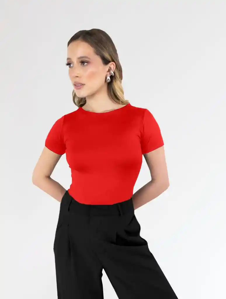 Body Para Mujer Manga Media - Antoniette Rojo Xl