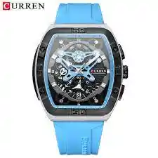 Reloj Curren 8438 Silicona Celeste