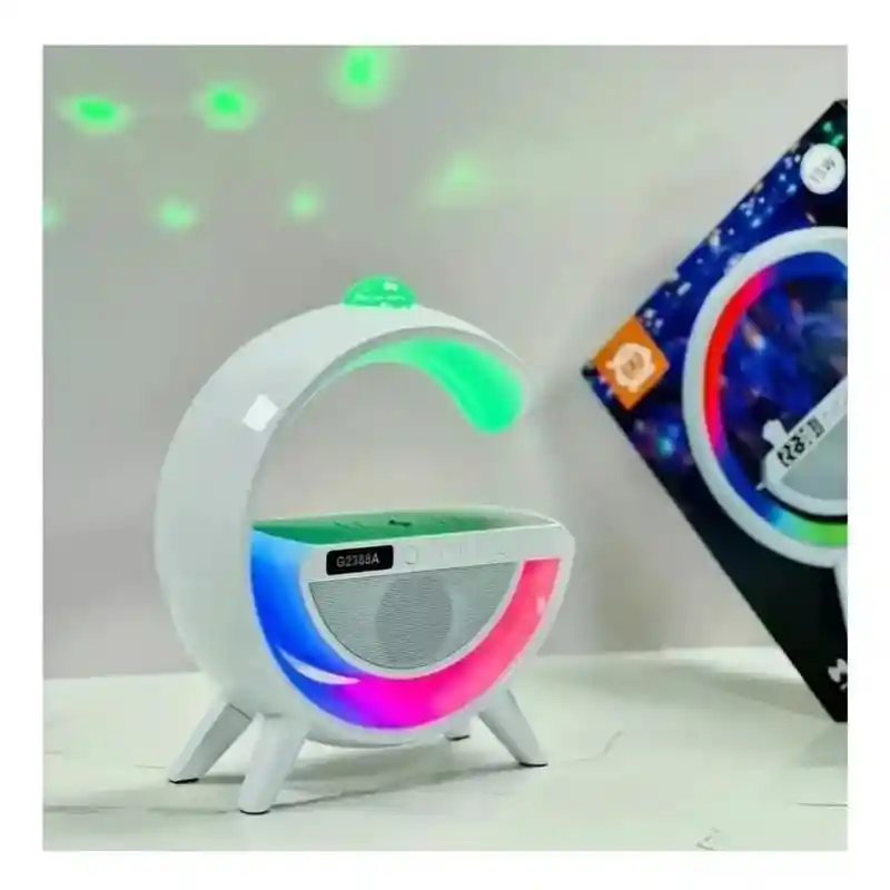 Parlante Proyector Bluetooth Cargador Inalámbrico Con Luces Rgb