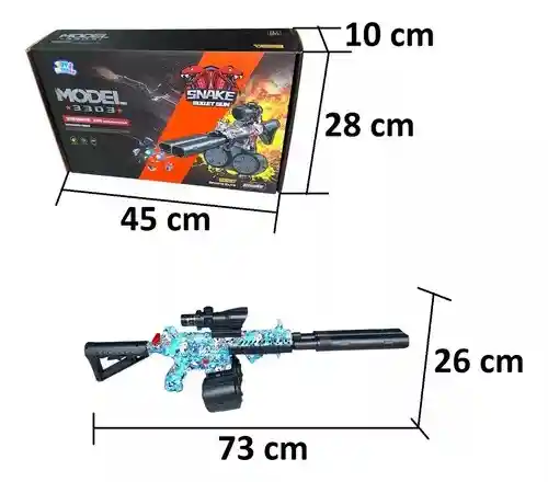 Fusil M416 Doble Cañon Lanzador De Esferas De Hidrogel Recargable Color Azul