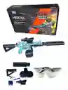 Fusil M416 Doble Cañon Lanzador De Esferas De Hidrogel Recargable Color Azul