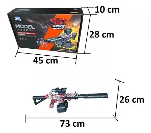 Fusil M416 Doble Cañon Lanzador De Esferas De Hidrogel Recargable Color Rojo