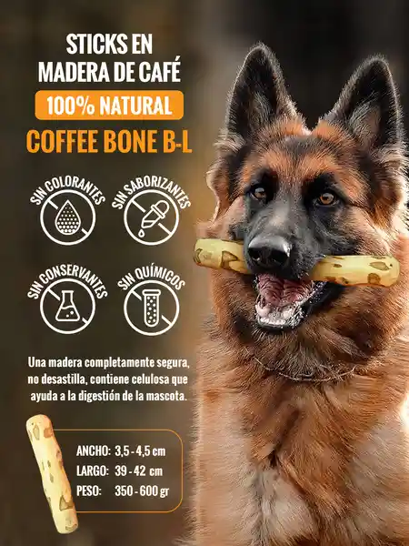 Palo Masticable De Madera De Café Para Mascotas- Coffe Bone T-l