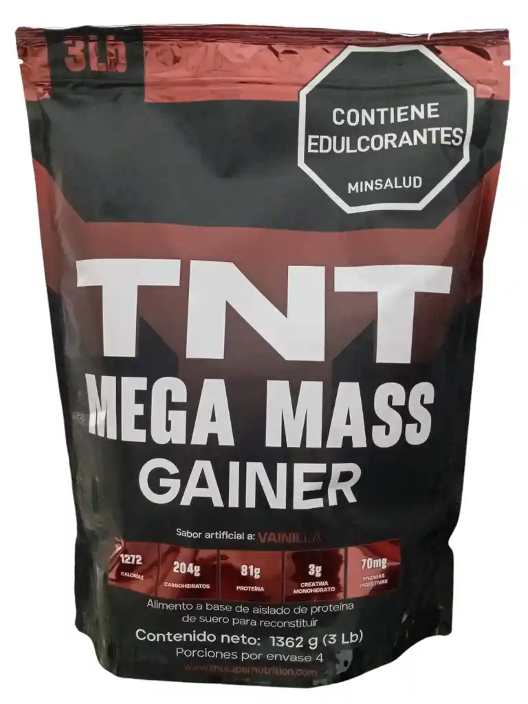 Tnt Mega Mass Giner Bolsa Vainilla 3 Lb